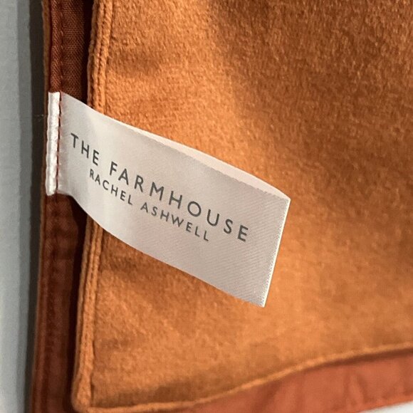 Rachel Ashwell Farmhouse Table Runners Set Of 2 Fall Orange Textured Harvest - Picture 7 of 8